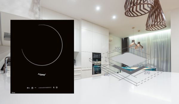 Kích thước bếp từ Canzy 1 Kích thước bếp từ đơn Canzy