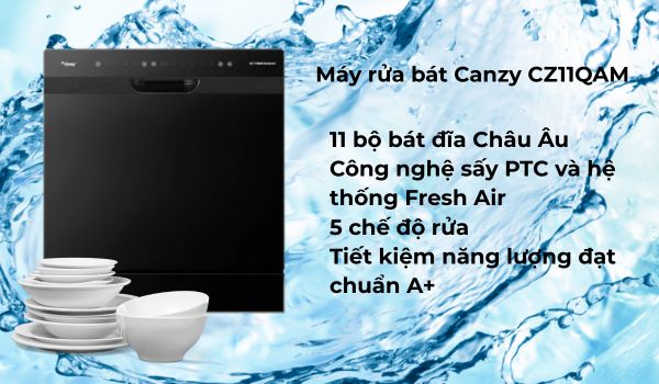 Nên mua máy rửa bát Canzy loại nào ? 4 Máy rửa bát Canzy CZ11QAM