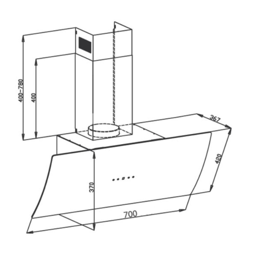 kich thuoc may hut mui ap tuong canzy cz 087d